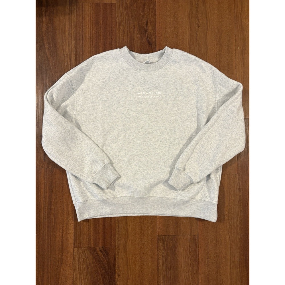 Wilo The Label Wellness Club Sweatshirt Women M Gray Oversized Australia Graphic